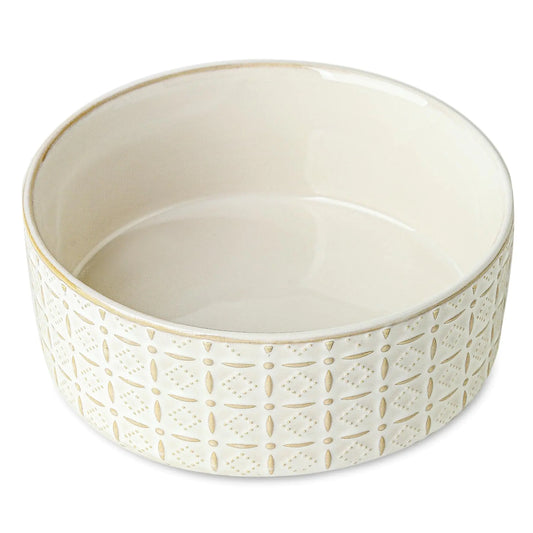 Ceramic Dog Bowls Pet Dog Food Bowls Water Bowl 6.5inch Dog Dishes for Middle and Small Size Dog Dog Plates for Food White